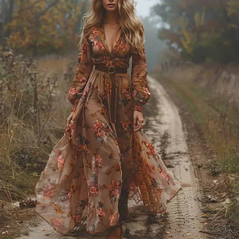 Eliana | Ruffle Boho Maxi Dress