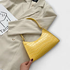 Women’s Shiny Leather Tote Bag - Spacious Elegant Work Bag - Olivia