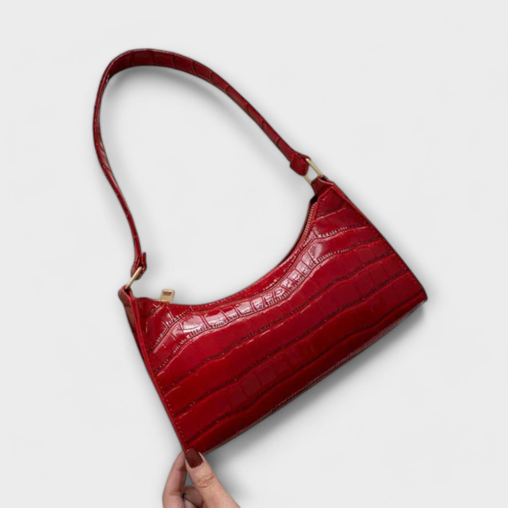 Women’s Shiny Leather Tote Bag - Spacious Elegant Work Bag - Olivia