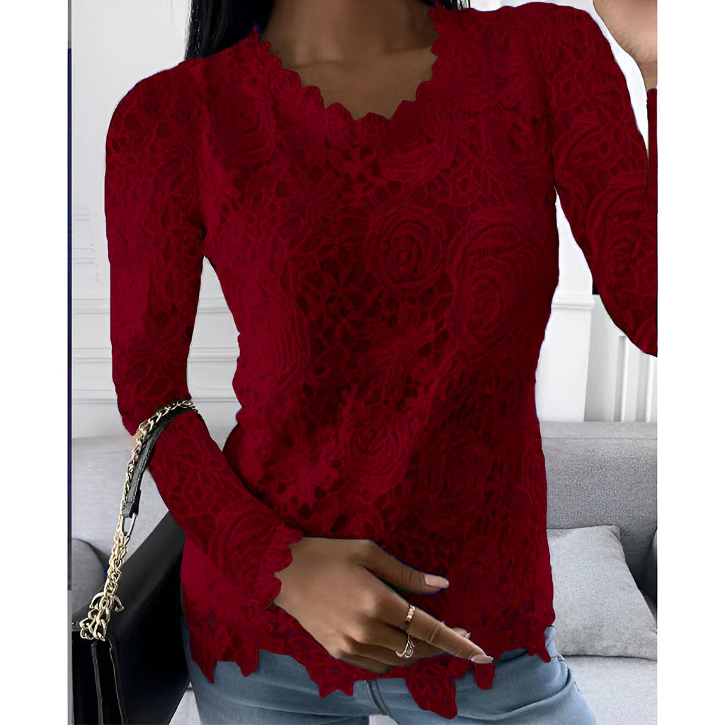 Women’s Lace Blouse – Long Sleeve Elegant Blouse – Clarisse