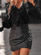 Women’s Button Blouse – Ruffle Detail Elegant Blouse – Vivienne