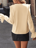 Women’s Button Blouse – Ruffle Detail Elegant Blouse – Vivienne