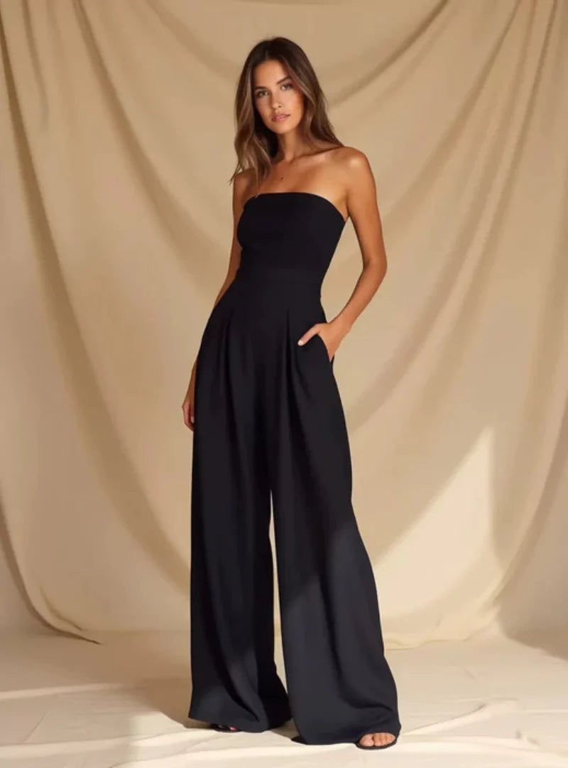Women’s Strapless Jumpsuit – Loose Summer Casual Jumpsuit – Kayla