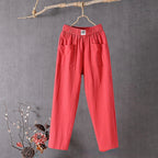 Women’s Pocket Casual Pants - Straight Leg Utility Trousers - Daniela