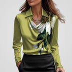 Women’s Work Blouse – Draped Neck Elegant Blouse