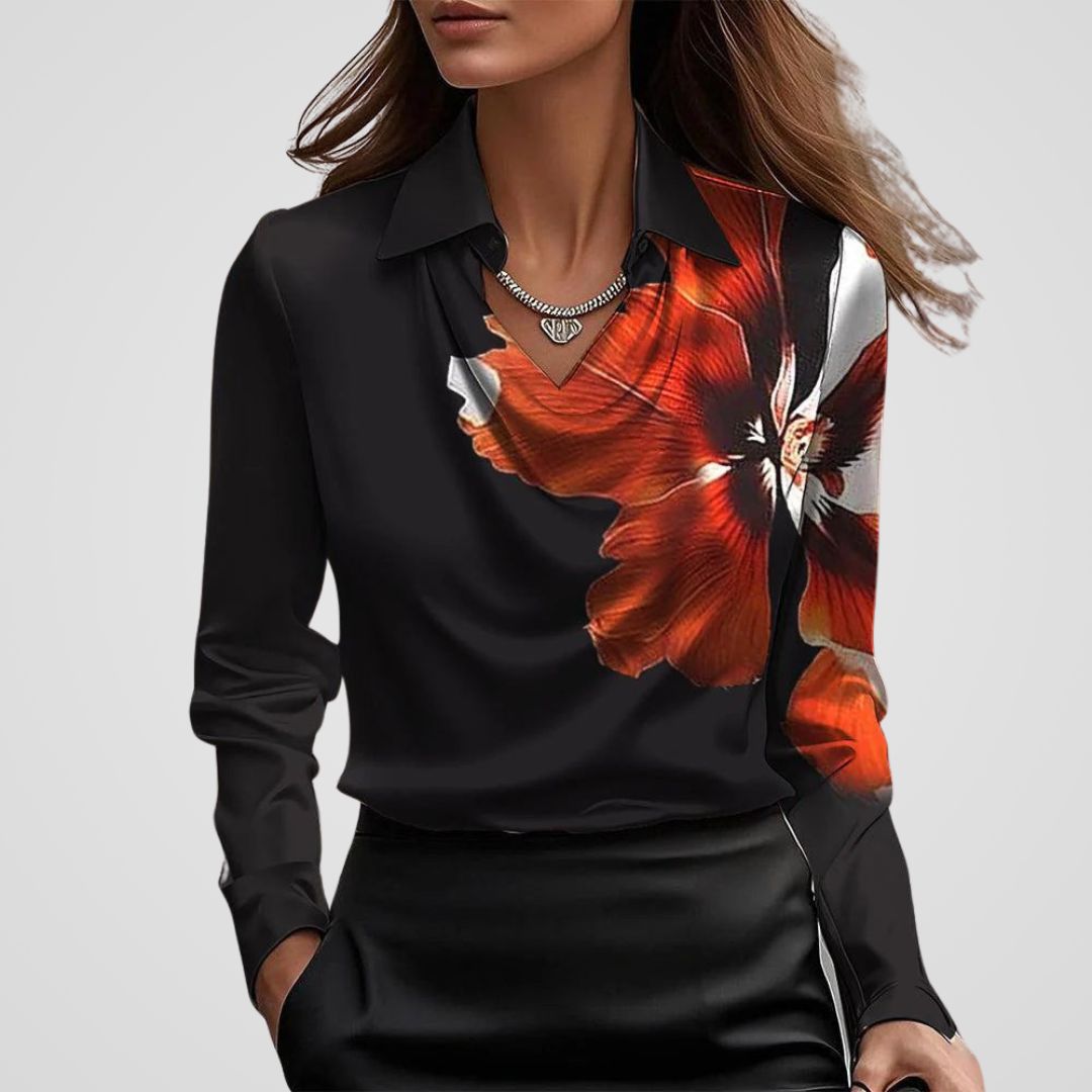 Women’s Work Blouse – Draped Neck Elegant Blouse