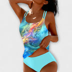 Women’s Tankini Set – Printed Two Piece Swimwear – Aria