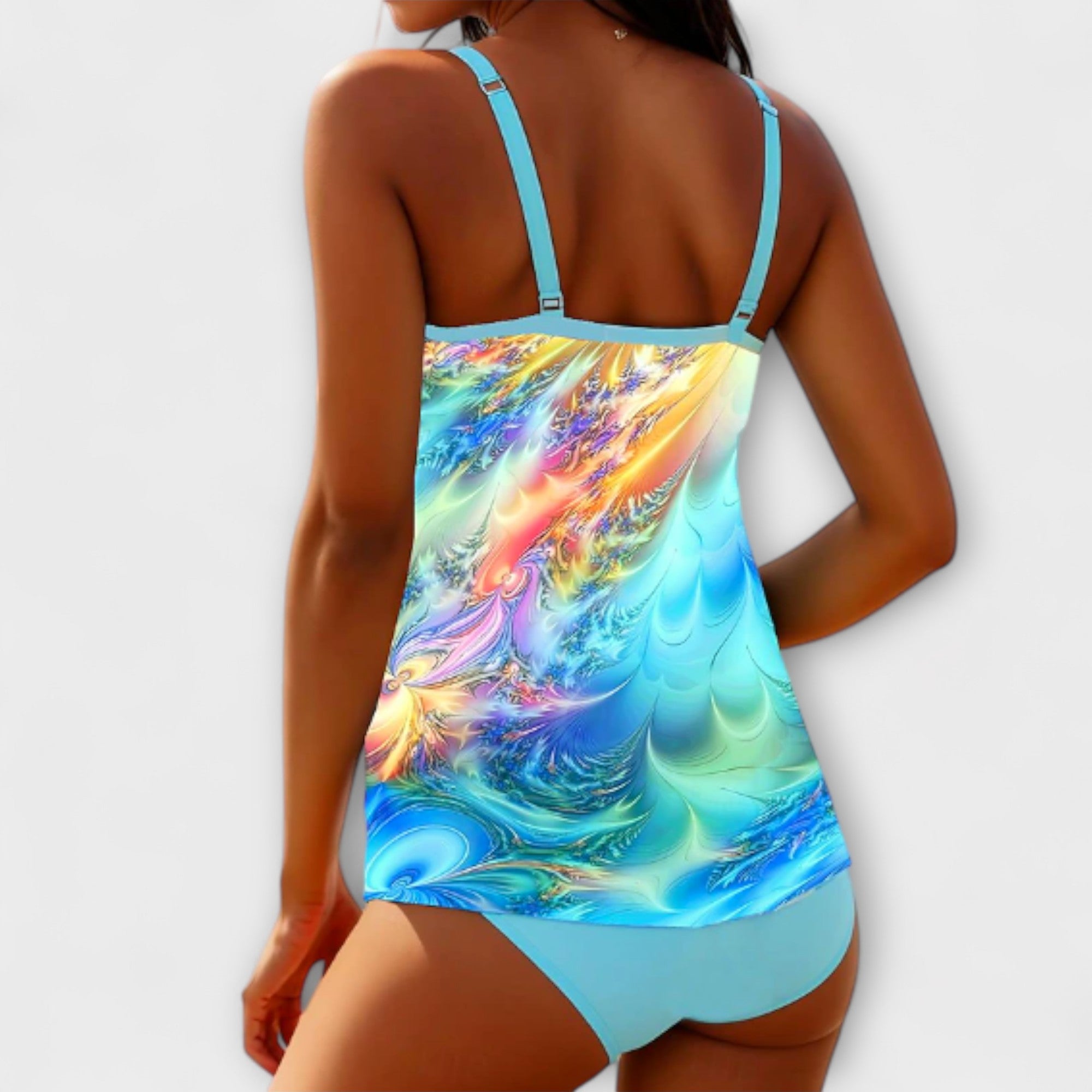 Women’s Tankini Set – Printed Two Piece Swimwear – Aria