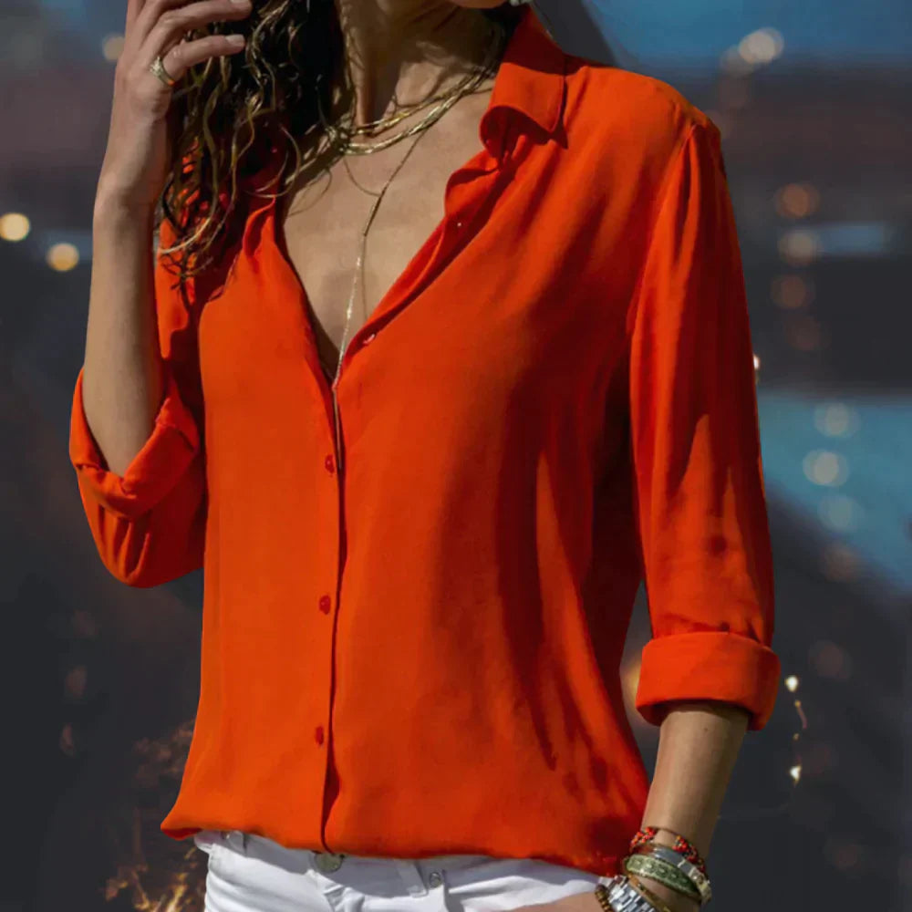 Women’s Satin-Style Blouse – Elegant Dressy Blouse – Kenna