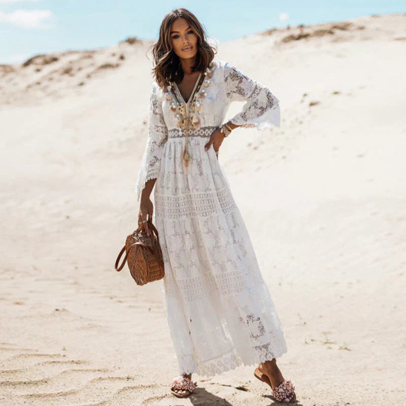Persephone | Long Sleeve Boho Maxi Dress