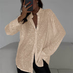 Women’s Plus Size Glitter Blouse – Elegant Party Blouse – Denise
