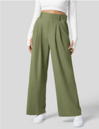Women’s High Waist Wide Leg Pants - Relaxed Fit Casual Trousers - Lou