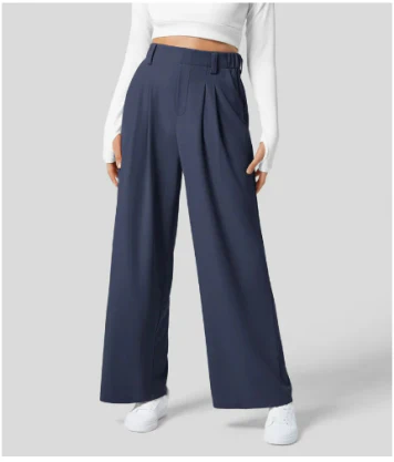 Women’s High Waist Wide Leg Pants - Relaxed Fit Casual Trousers - Lou