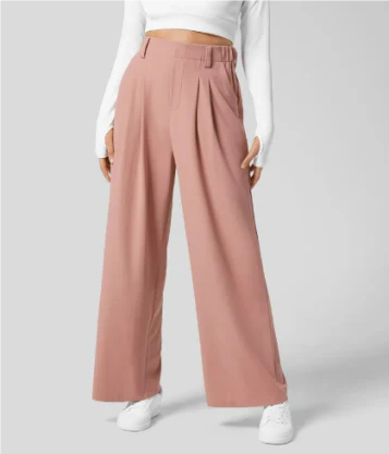Women’s High Waist Wide Leg Pants - Relaxed Fit Casual Trousers - Lou