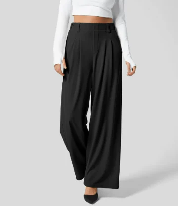Women’s High Waist Wide Leg Pants - Relaxed Fit Casual Trousers - Lou