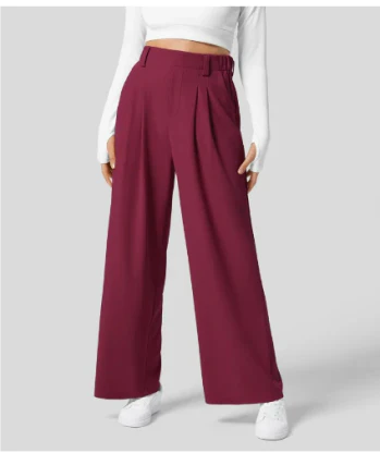 Women’s High Waist Wide Leg Pants - Relaxed Fit Casual Trousers - Lou