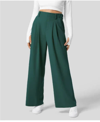 Women’s High Waist Wide Leg Pants - Relaxed Fit Casual Trousers - Lou