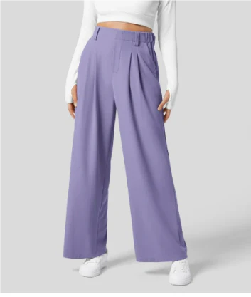 Women’s High Waist Wide Leg Pants - Relaxed Fit Casual Trousers - Lou