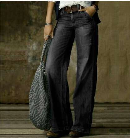 Women’s Vintage Baggy Jeans - High Waist Wide Leg Denim - Ysabelle