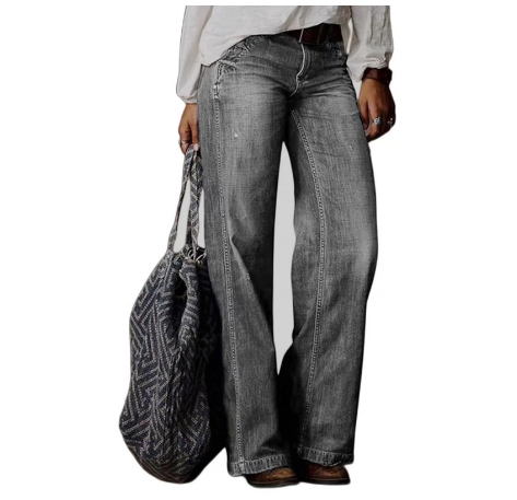 Women’s Vintage Baggy Jeans - High Waist Wide Leg Denim - Ysabelle