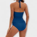 Women’s Halter Bikini Set – Solid Two Piece Swimwear – Ella