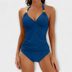 Women’s Halter Bikini Set – Solid Two Piece Swimwear – Ella