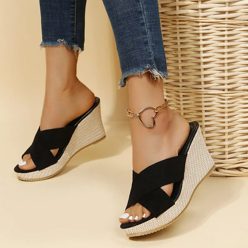 Women’s Chic Wedge Sandals - Elevated Comfort Style - Jewel