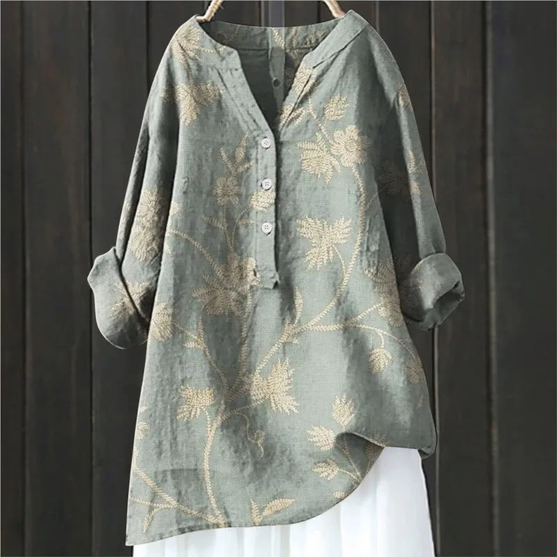 Women’s Floral Print Blouse – Casual Summer Blouse – Emma