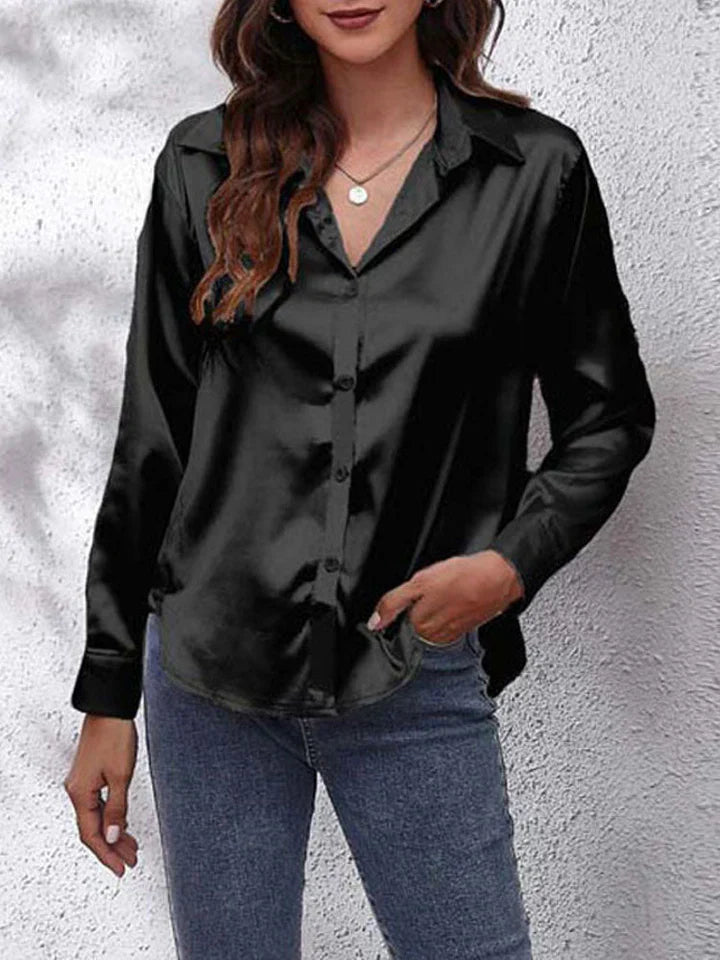 Women’s Blouse – Loose Fit Elegant Work Blouse – Caroline