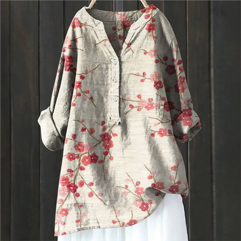 Women’s Floral Print Blouse – Casual Summer Blouse – Emma
