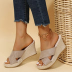Women’s Chic Wedge Sandals - Elevated Comfort Style - Jewel