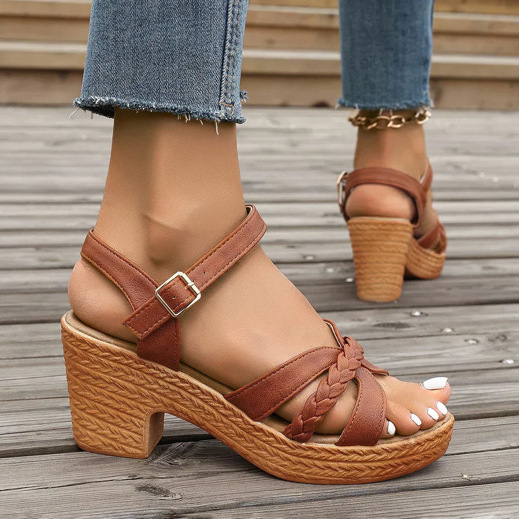 Women’s Classic Mid-Heel Sandals - Elegant Comfort Fit - Gianna