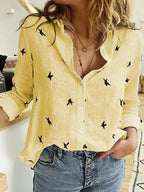 Women’s Long Sleeve Shirt – Casual Elegant Work Blouse – Allison