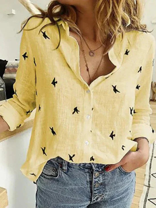 Women’s Long Sleeve Shirt – Casual Elegant Work Blouse – Allison