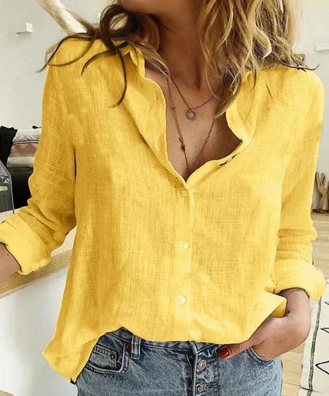 Women’s Long Sleeve Shirt – Casual Elegant Work Blouse – Allison