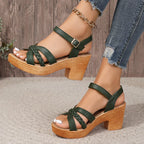 Women’s Classic Mid-Heel Sandals - Elegant Comfort Fit - Gianna