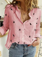 Women’s Long Sleeve Shirt – Casual Elegant Work Blouse – Allison