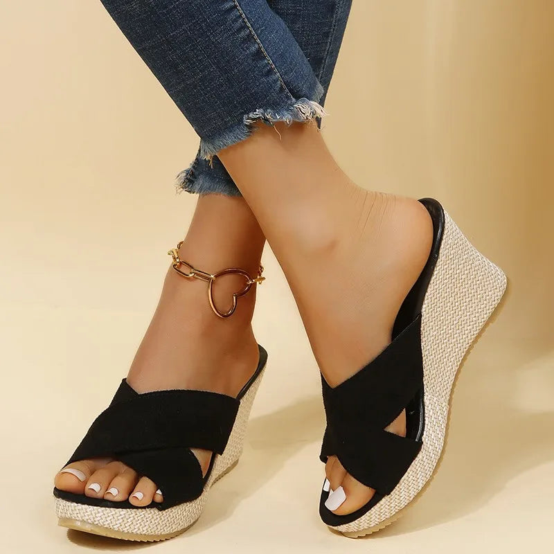 Women’s Chic Wedge Sandals - Elevated Comfort Style - Jewel
