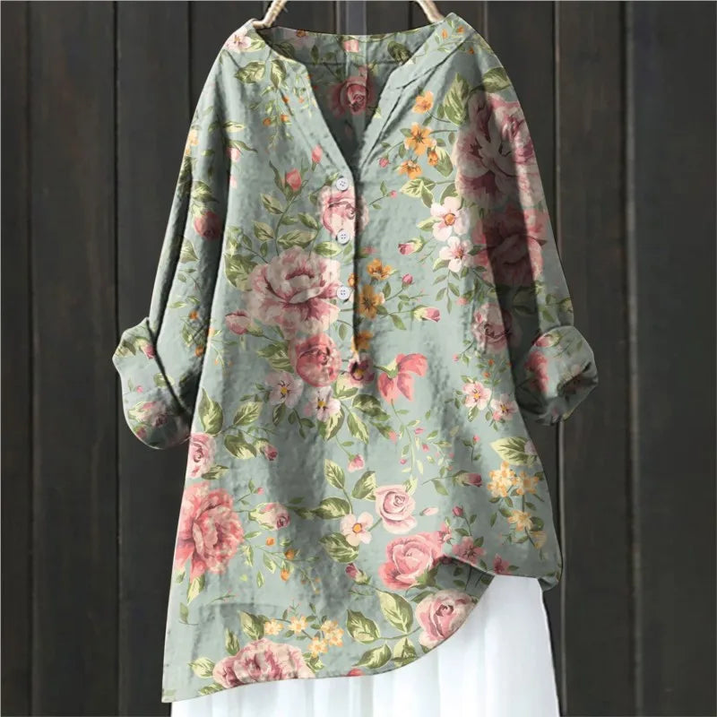 Women’s Floral Print Blouse – Casual Summer Blouse – Emma