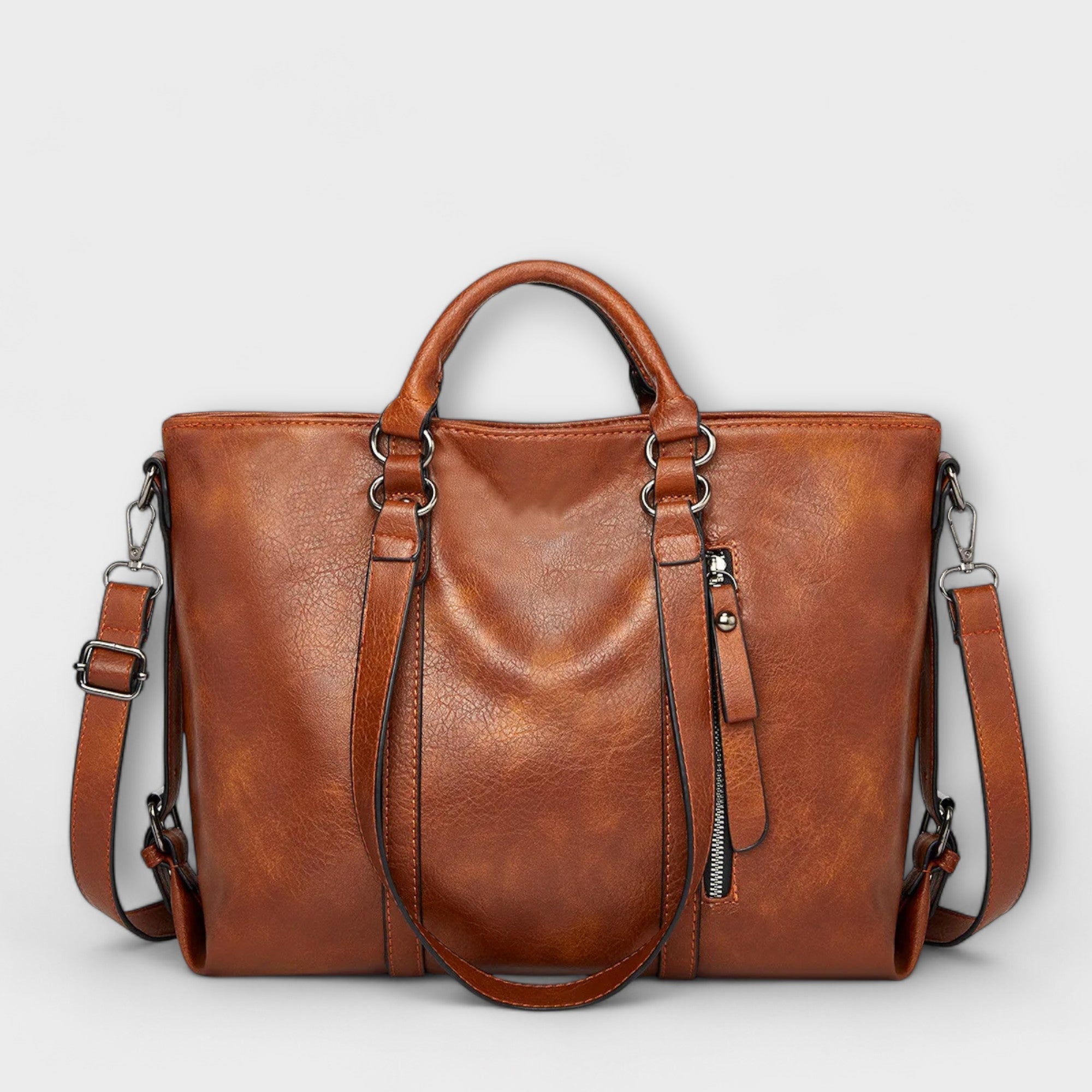 Women’s Large Leather Tote Bag - Spacious Everyday Work Bag - Olivia