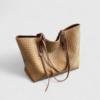 Women’s Woven Tote Bag - Large Capacity Lightweight Bag - Sarenya