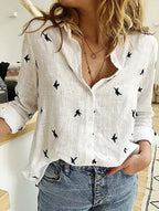 Women’s Long Sleeve Shirt – Casual Elegant Work Blouse – Allison