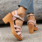 Women’s Classic Mid-Heel Sandals - Elegant Comfort Fit - Gianna