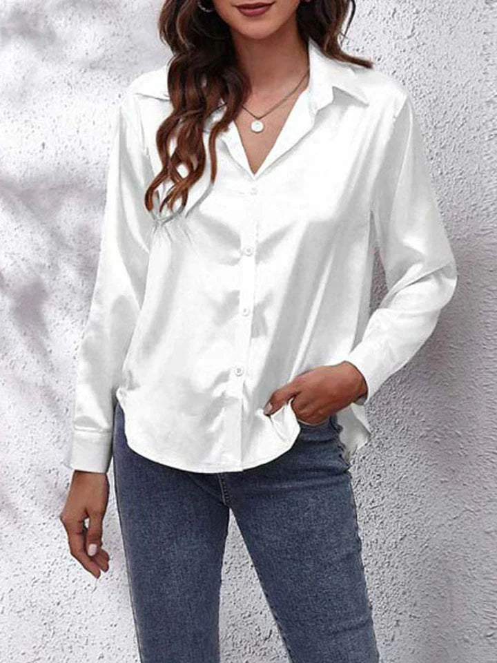 Women’s Blouse – Loose Fit Elegant Work Blouse – Caroline