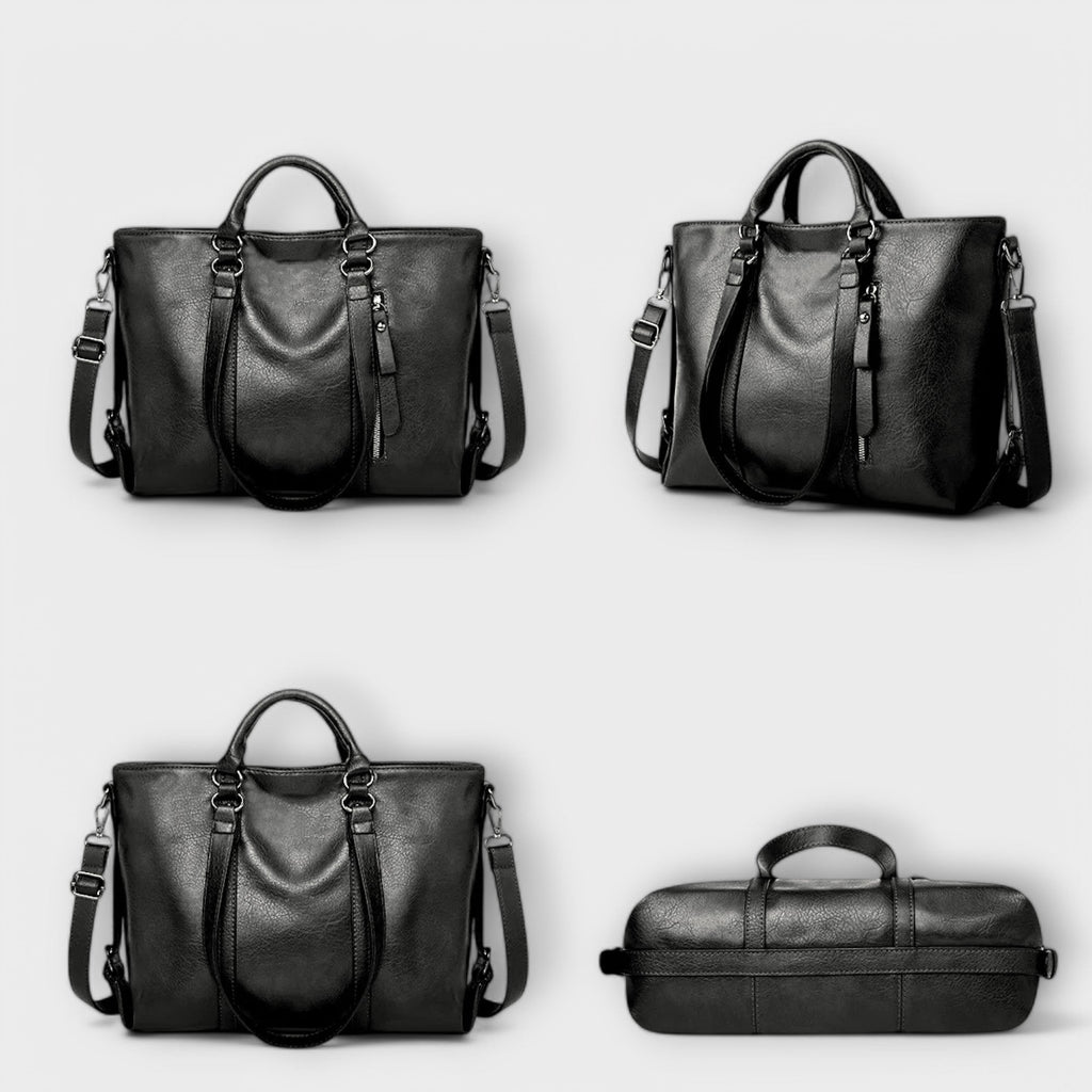 Women’s Large Leather Tote Bag - Spacious Everyday Work Bag - Olivia