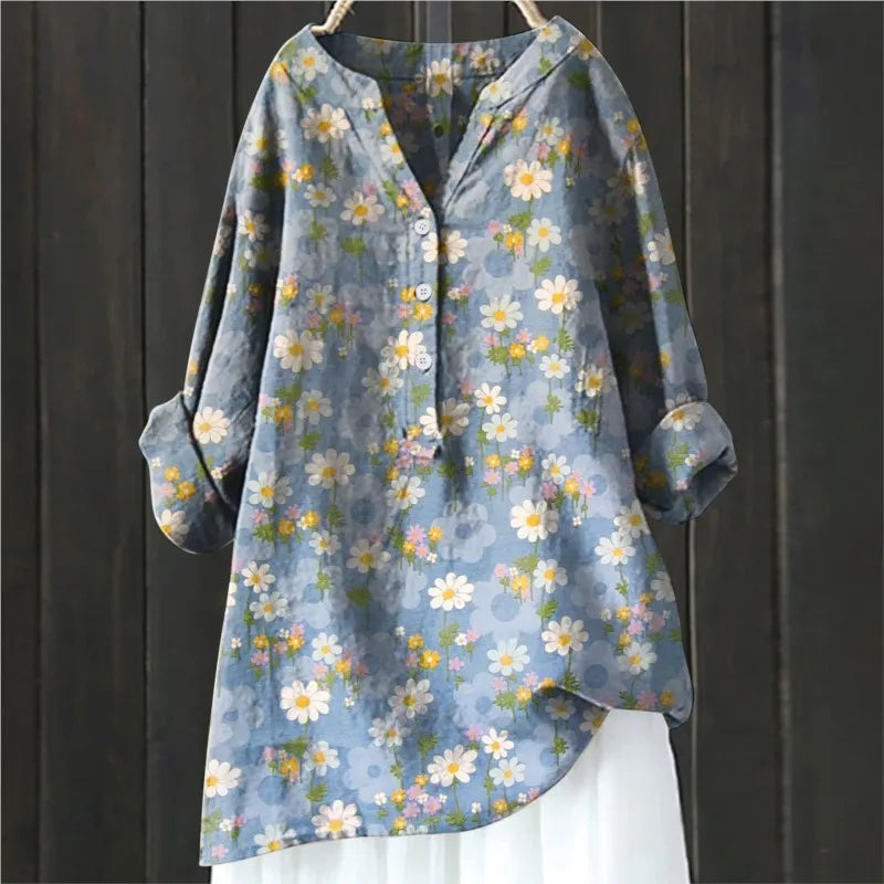 Women’s Floral Print Blouse – Casual Summer Blouse – Emma