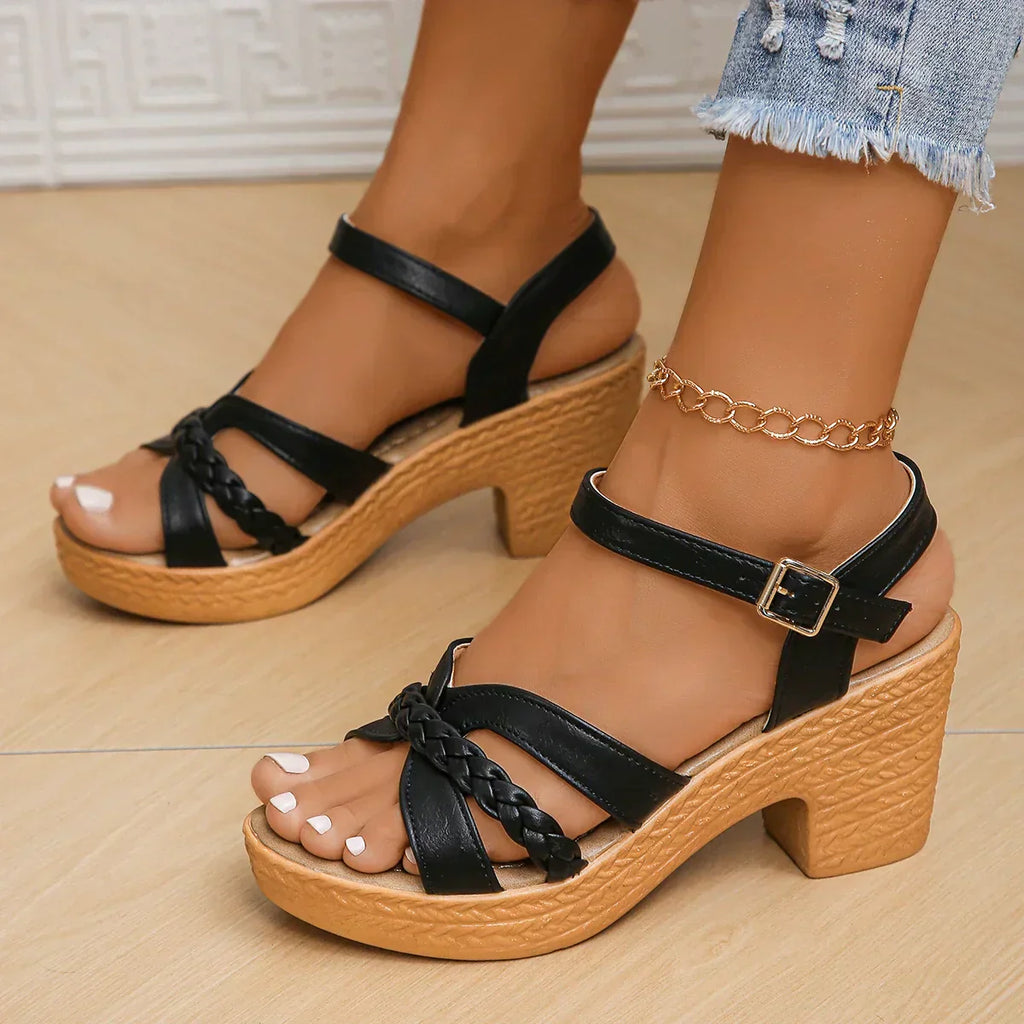 Women’s Classic Mid-Heel Sandals - Elegant Comfort Fit - Gianna
