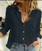 Women’s Long Sleeve Shirt – Casual Elegant Work Blouse – Allison