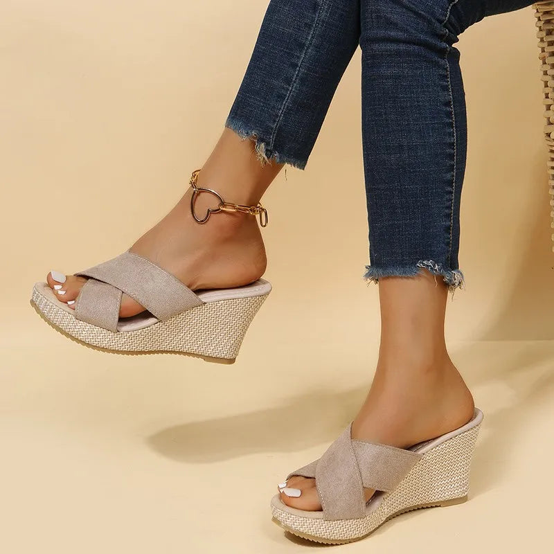 Women’s Chic Wedge Sandals - Elevated Comfort Style - Jewel