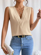 Women’s Sleeveless Blouse – Elegant Summer Casual Blouse – Lily